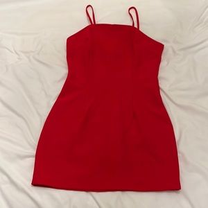 Red mini dress